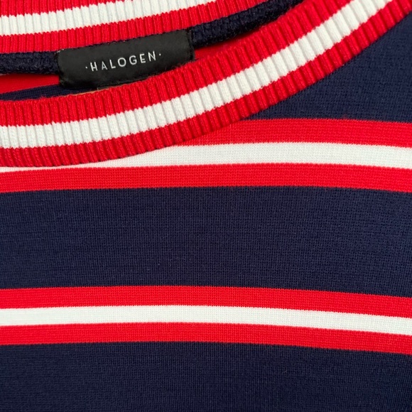 Halogen: Striped Long Sleeve Crew Neck Top - Picture 9 of 14